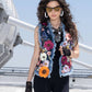 BS2527 Denim Vest with Floral Embroidery