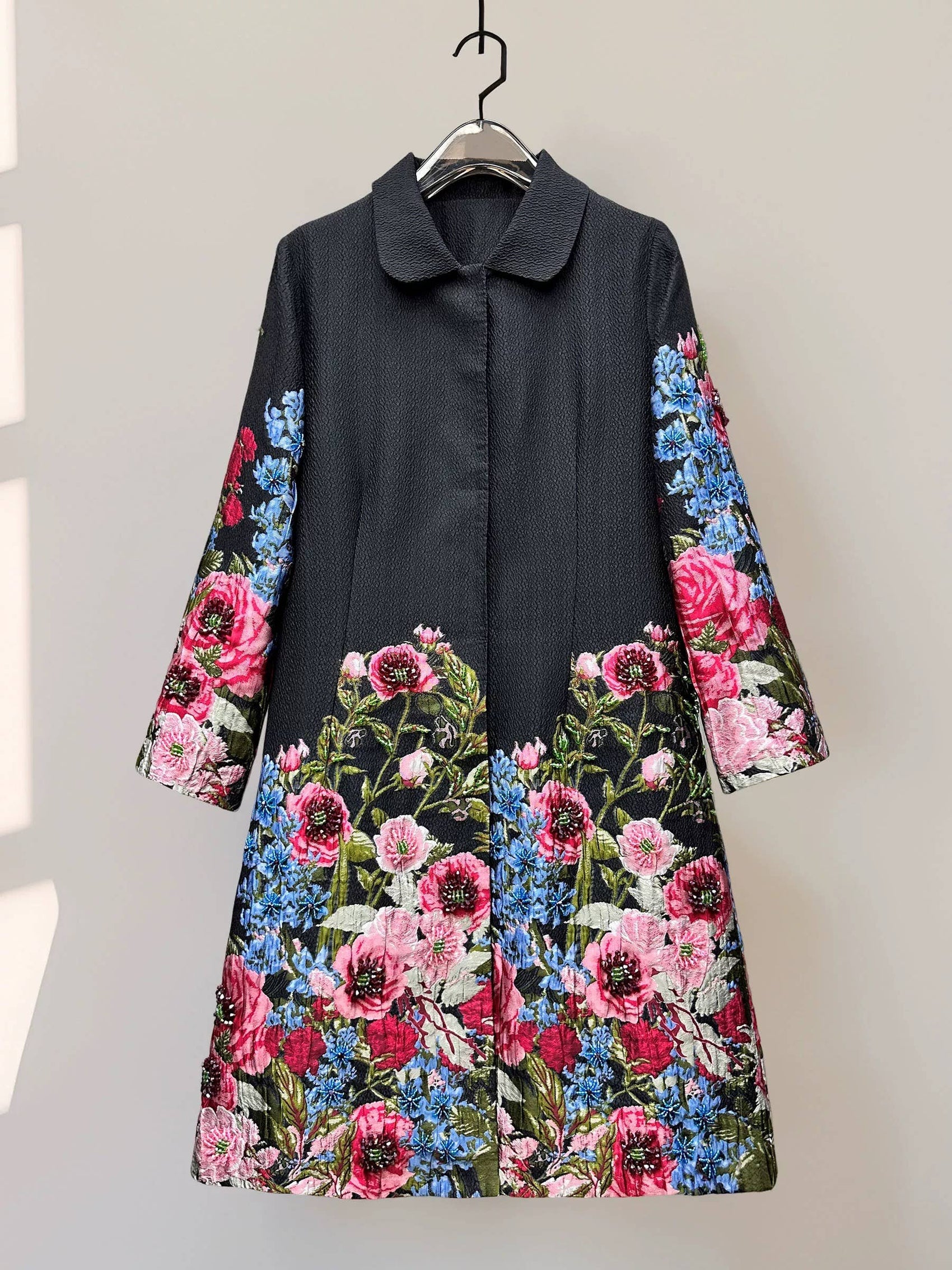 Beaded Embroidered Trench Coat