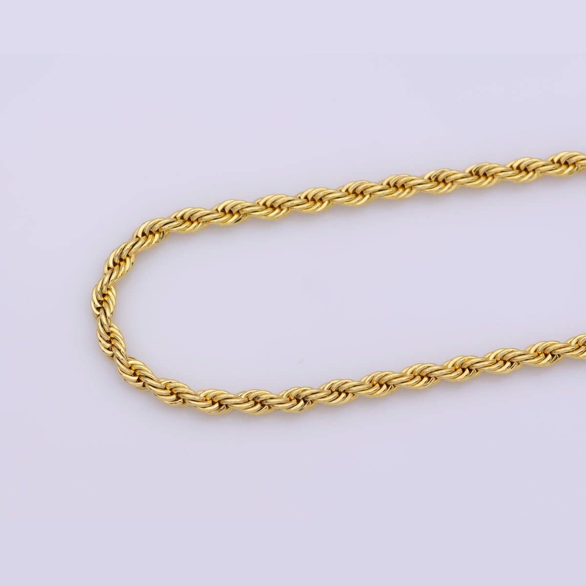 24K Gold Plated Rope Chain Necklace
