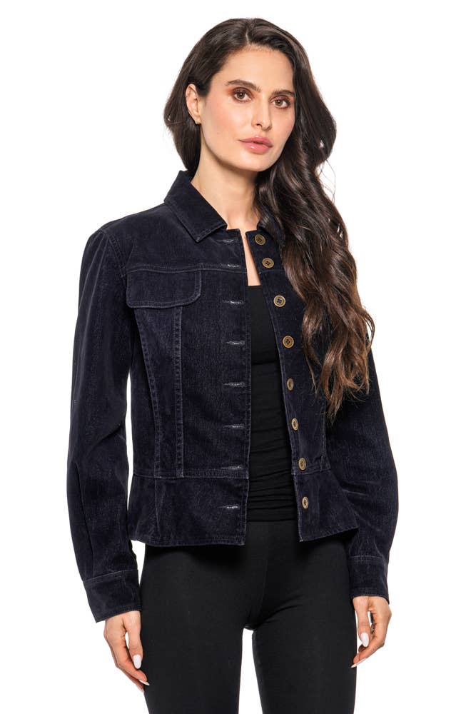 B1230-3 - Tailored Stretch Corduroy Jacket – Midnight Navy