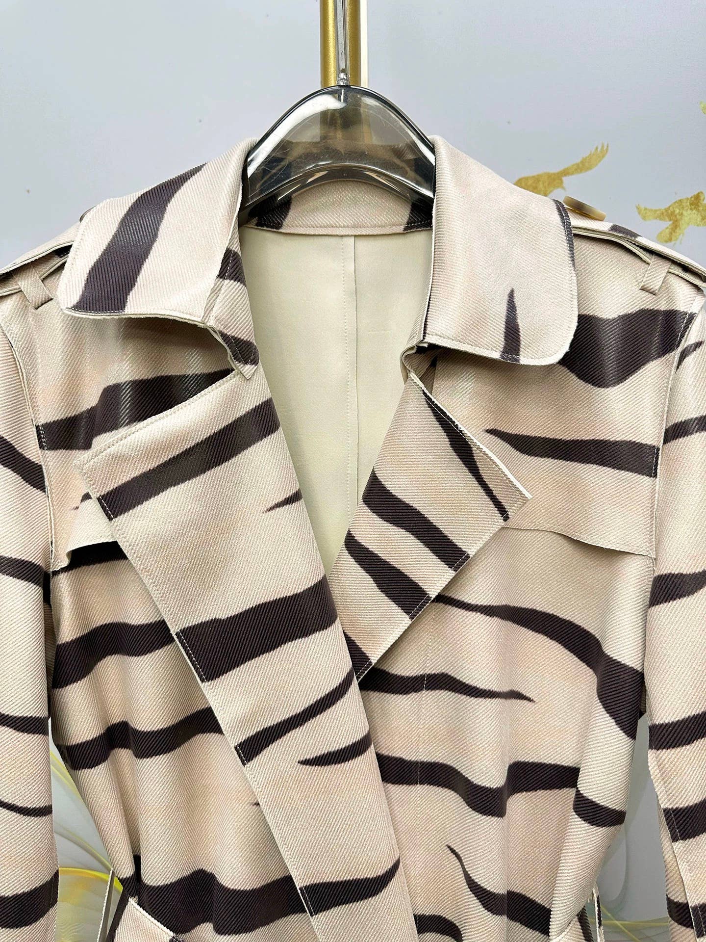 Animal Print Belted Trench coat