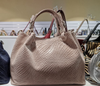 Miw Italian Embossed Woven Leather Handbag