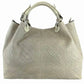 Miw Italian Embossed Woven Leather Handbag