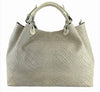 Miw Italian Embossed Woven Leather Handbag