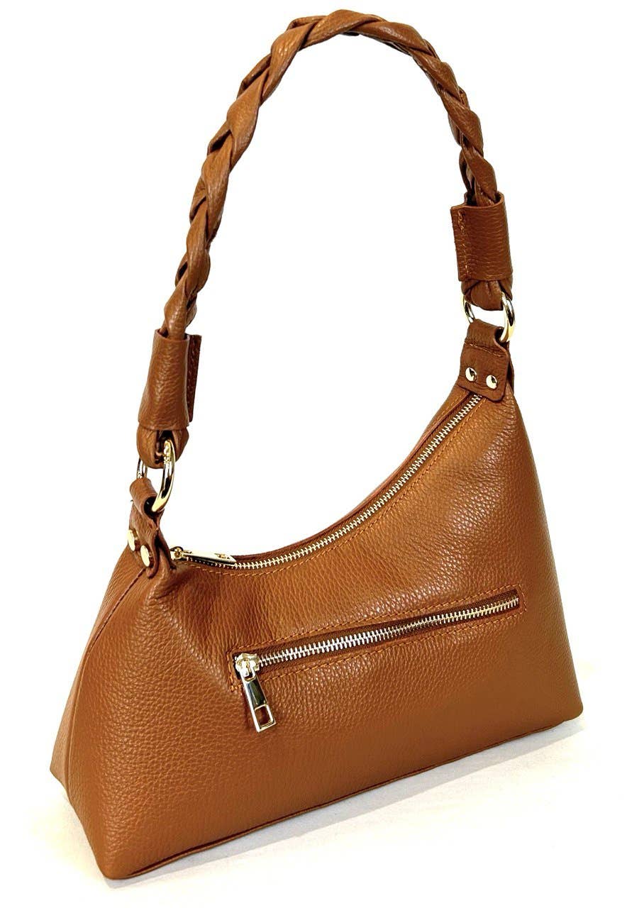 211 Italian Asymmetrical Leather Bag Braided Strap