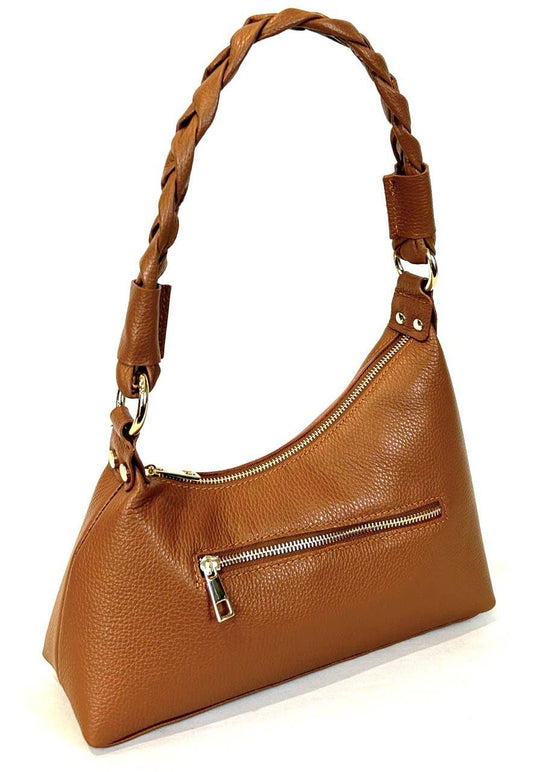 211 Italian Asymmetrical Leather Bag Braided Strap