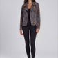 Denim Moto Jacket with Burnout Velvet