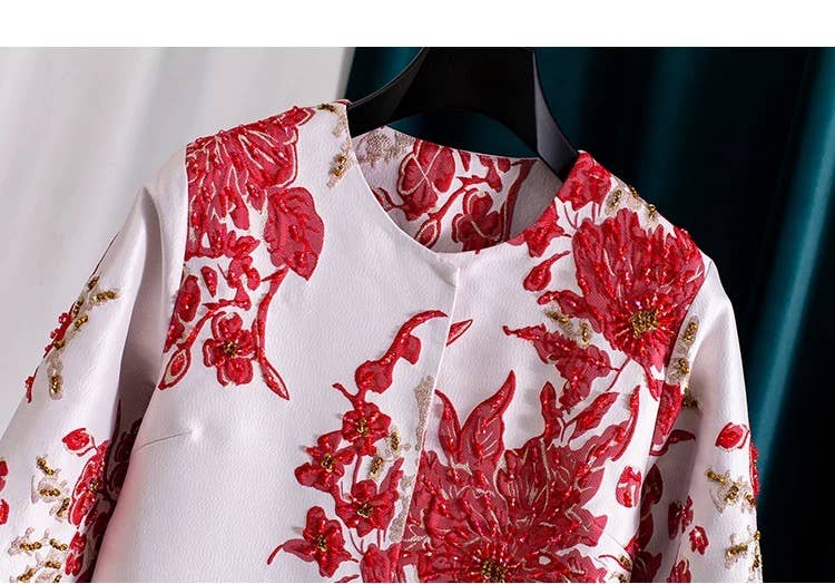 Jacquard Embroidered Beaded Coat