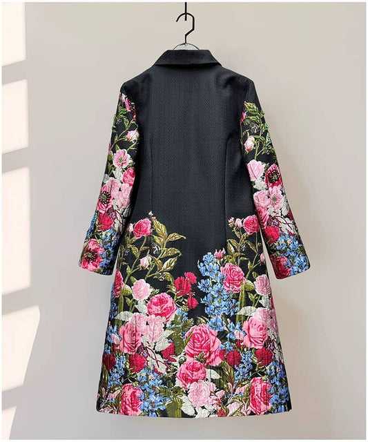 Beaded Embroidered Trench Coat