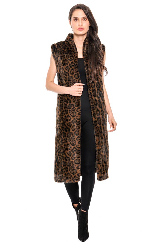 Leopard Faux Fur Vest