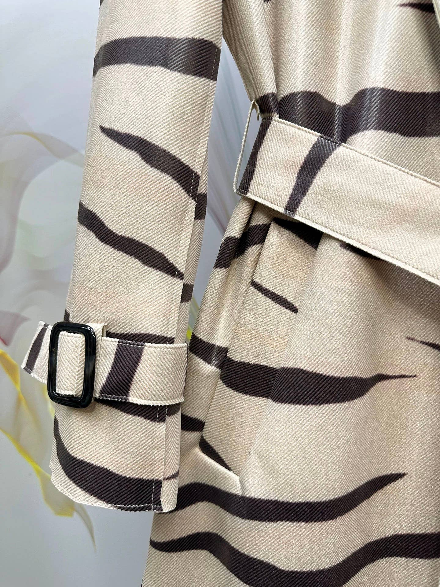 Animal Print Belted Trench coat