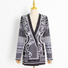 Bubble Bead Print V-Neck Blazer