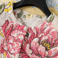 Embroidered Jacquard Beaded Mid-Length Coat