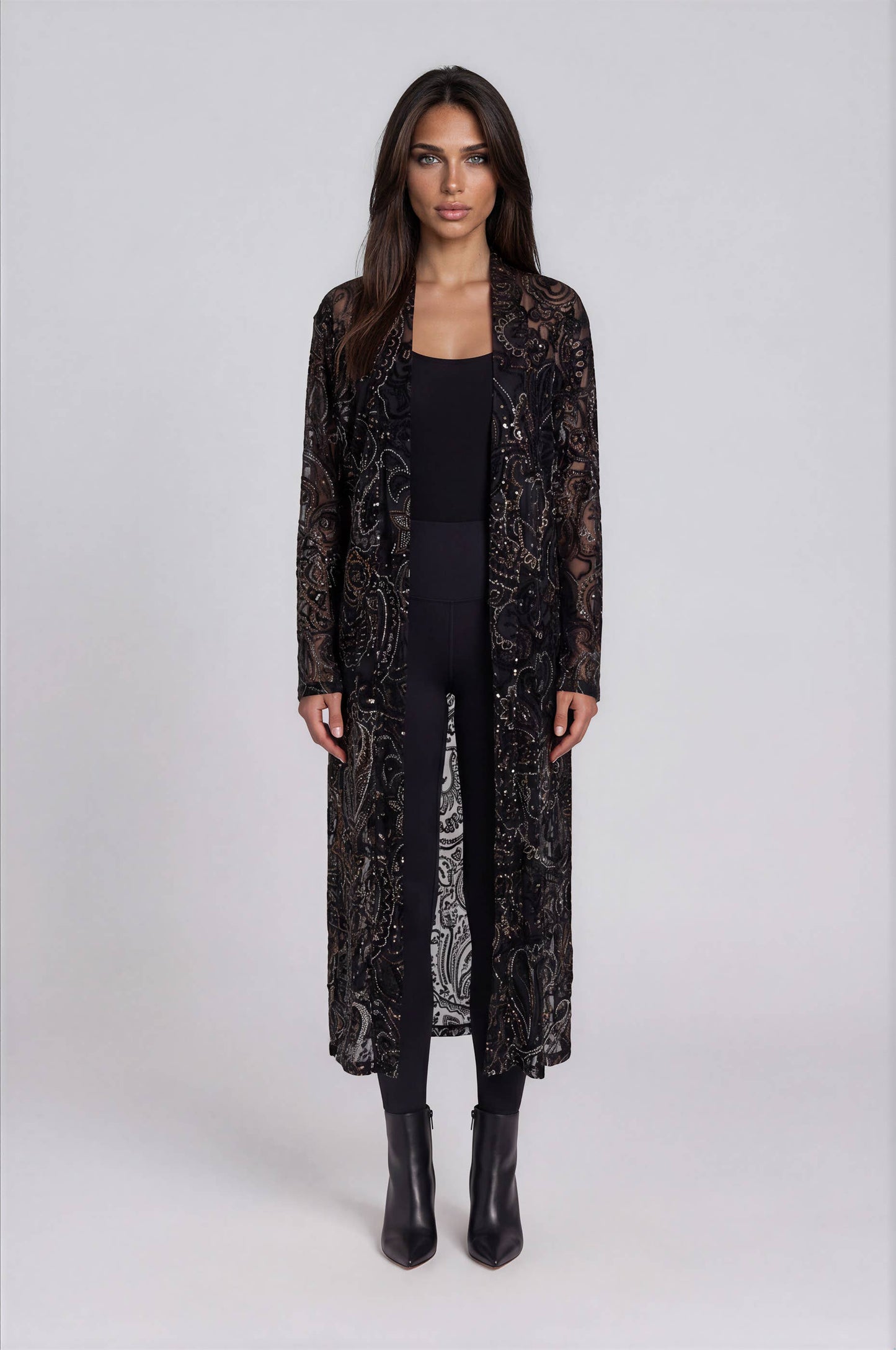 Velvet Burnout Duster with Overlay