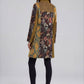 Mixed Print Stand Collar Jacket