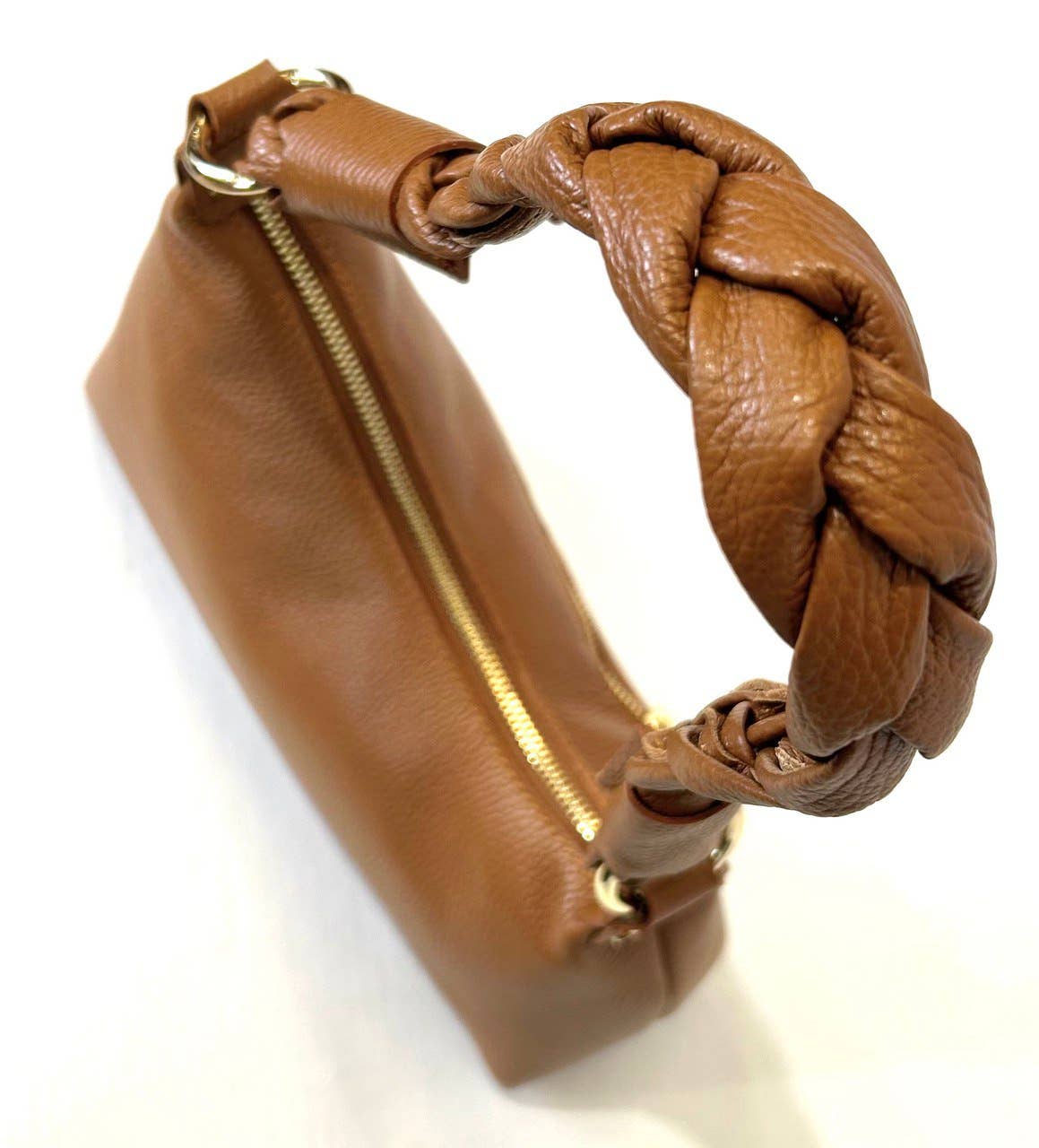 211 Italian Asymmetrical Leather Bag Braided Strap