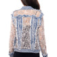 Sheer Floral Lace Denim Jacket