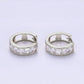 14K Gold Filled Clear Square Cz Lined Huggie Hoop Earrings