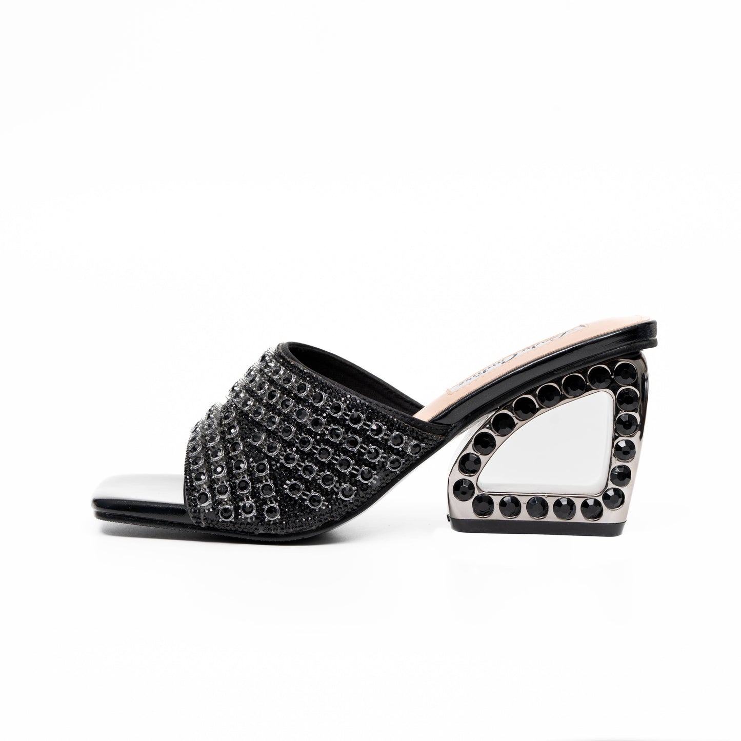 Royal Jewels Slide with Metallic Jewels Heel