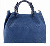 Miw Italian Embossed Woven Leather Handbag