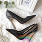SH022 Sultry Snake Print Rhinestone Stilettos