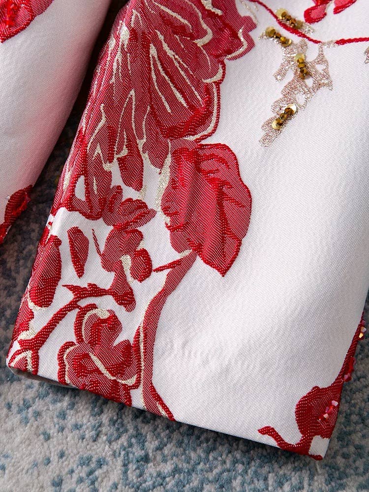 Jacquard Embroidered Beaded Coat