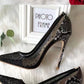 SH022 Sultry Snake Print Rhinestone Stilettos