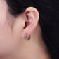14K Gold Filled Clear Square Cz Lined Huggie Hoop Earrings