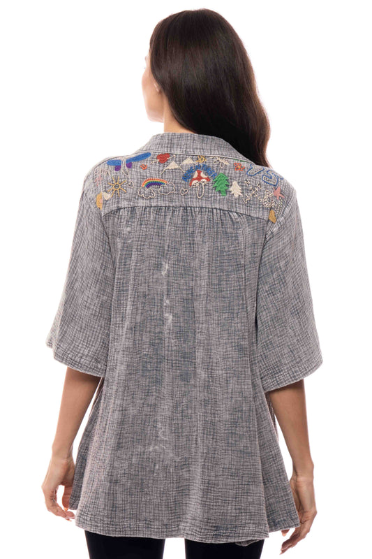Embroidered Utility Tunic Top