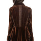 AD2308-B Velvet Jacket with Lace and Groment Trimming