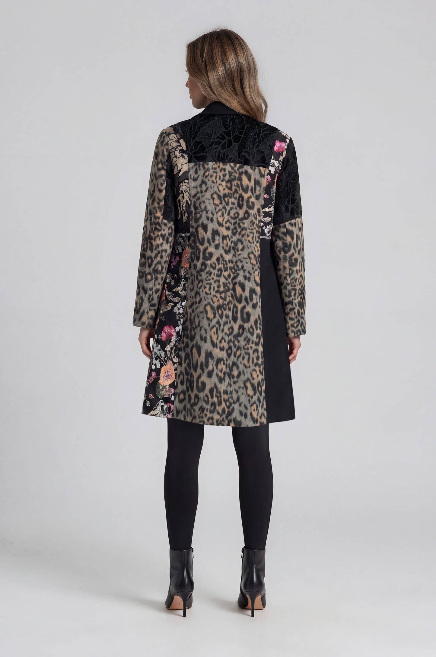 Mixed Print Leopard Patchwork Jacket