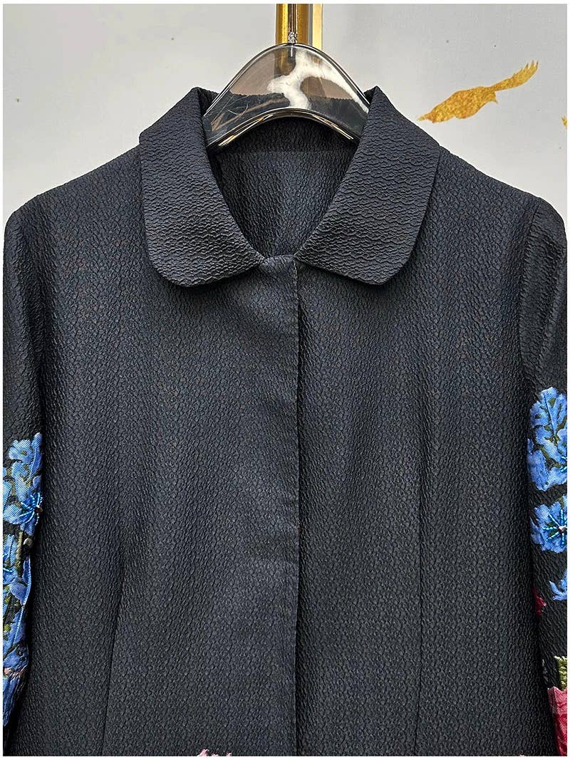Beaded Embroidered Trench Coat