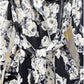 Rose Print Faux Suede Belted Trench Coat