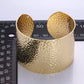 24K Gold Filled Wide Hammered Cuff Bracelet | WA-2520