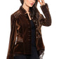 AD2308-B Velvet Jacket with Lace and Groment Trimming
