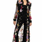 L2406B - Long Denim Embroidered Duster Jacket