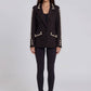 Pearl Embellished Faux Suede Blazer