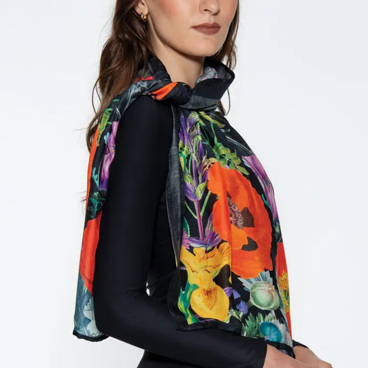 Black Multi Floral Samiya Scarf