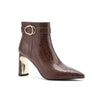Groovy Croco Print Metal Heel Bootie