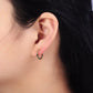14K Gold Filled Clear Cz Rectangular Round 15mm Huggie Earrings | AB420