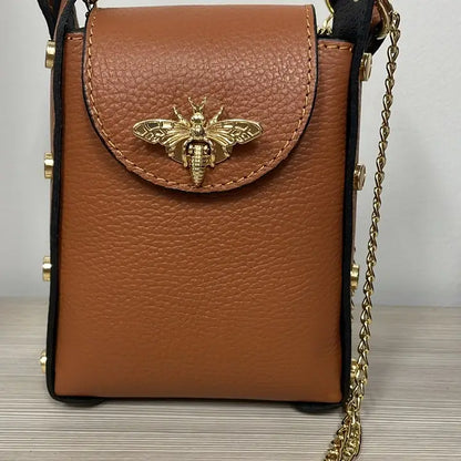 Bumble Bee Leather Cellphone Case Crossbody Bag JIJOU CAPRI