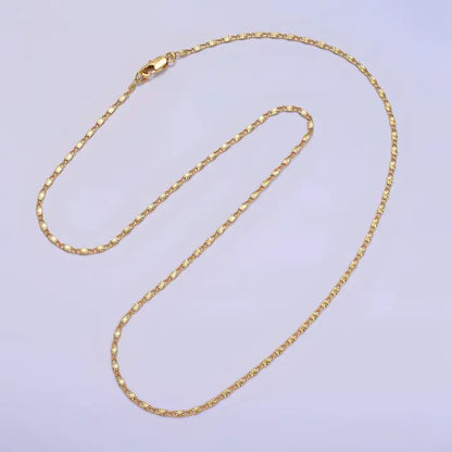 18"/20"Gold Filled 1.5mm Sunburst Unique Link Chain Necklace