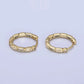 14K Gold Filled Clear Cz Rectangular Round 15mm Huggie Earrings | AB420