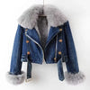 Denim Jacket with Detachable Faux Fur Lining
