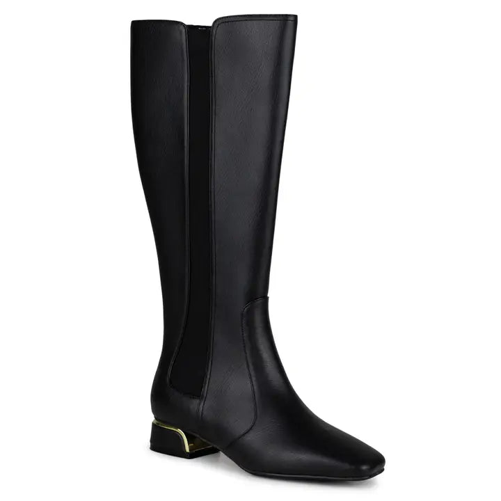 Eva Low Metallic Heel Tall Boot