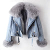 Denim Jacket with Detachable Faux Fur Lining