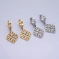 Stainless Steel Blue Cz Flower Filigree Drop Earrings