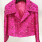 Jacquard Sequin Beaded Blazer