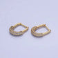 14K Gold Filled 15mm Micro Paved Cz Oblong Hoop Earrings | AB1324