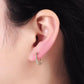 14K Gold Filled 15mm Micro Paved Cz Oblong Hoop Earrings | AB1324